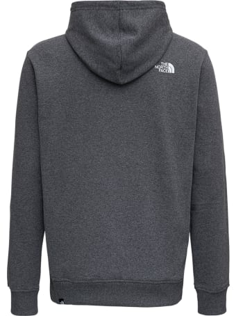 The North Face Grey Cotton Hoodie With Logo Print