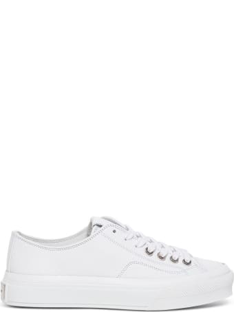 Givenchy White Grain Leather City Sneakers