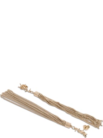 Saint Laurent Loulou Earrings In Golden Brass
