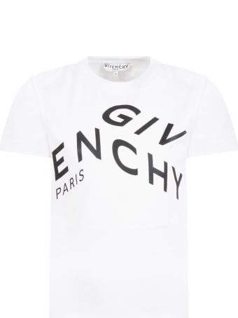 Givenchy White T-shirt For Kids With Logo