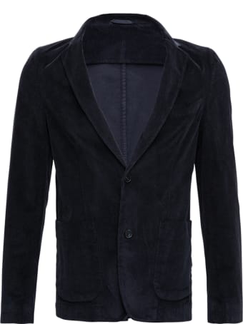 Officine Générale Single-breasted Blue Wool Jacket
