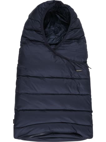 Woolrich Blue Sleeping Bag For Baby Kids With Logo