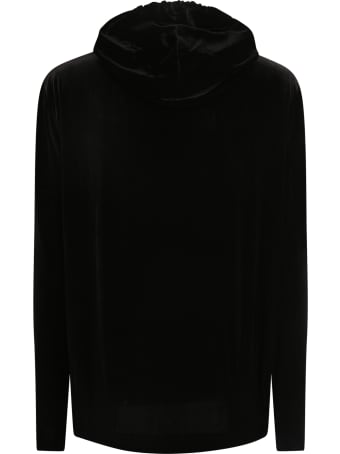 Norma Kamali Felpa Hoodie Boyfriend Vel Nero
