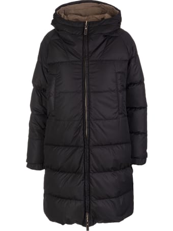 Max Mara Black And Mud Reversible Sportl Medium Down Jacket
