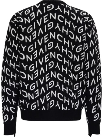 Givenchy Wool Sweater With Allover Refracted Logo Jacquard