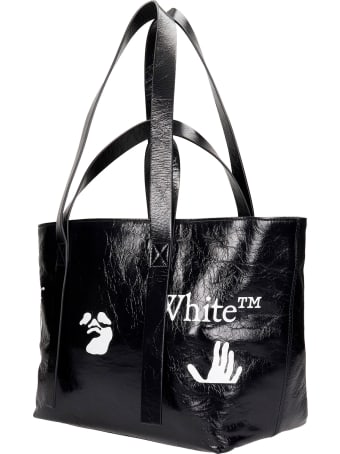 Off-White Tote In Black Leather