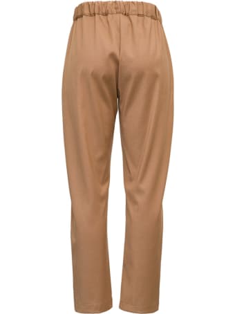 SEMICOUTURE Buddy Pants In Brown Wool Blend