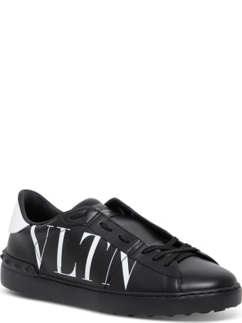 Valentino Garavani Open Leather Sneakers With Vltn Print