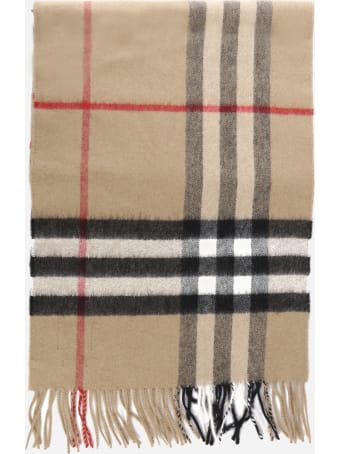 Burberry Classic Cashmere Scarf With Tartan Motif