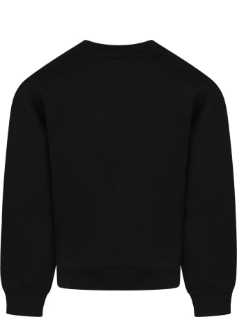 Dolce & Gabbana Black Sweatshirt For Girl With Logo