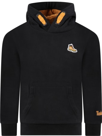 Timberland Black Swatshirt For Boy With Logo