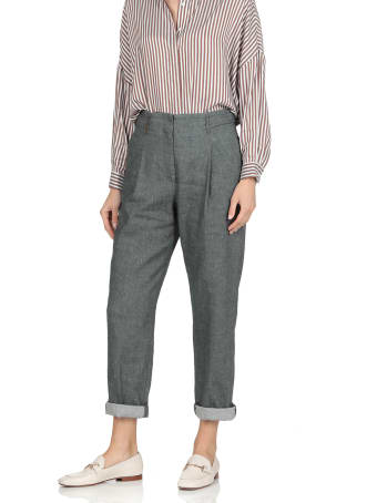 Peserico Linen And Cotton Blend Pants