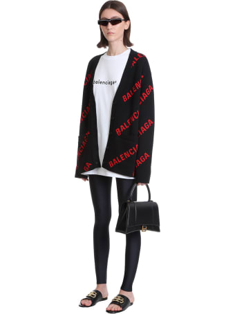 Balenciaga Hourg Top Hand Hand Bag In Black Leather