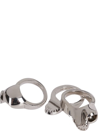 Alexander McQueen Silver-tone Brass Skull Ring