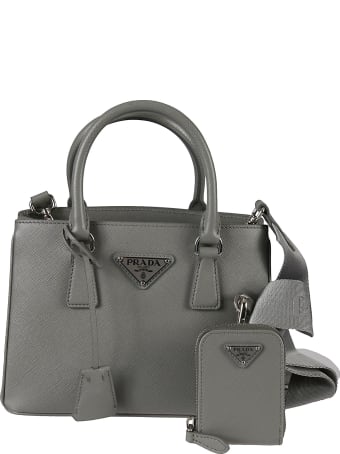 Prada Plain Leather Logo Tote