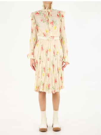 Balenciaga Off Shoulder Flower Dress