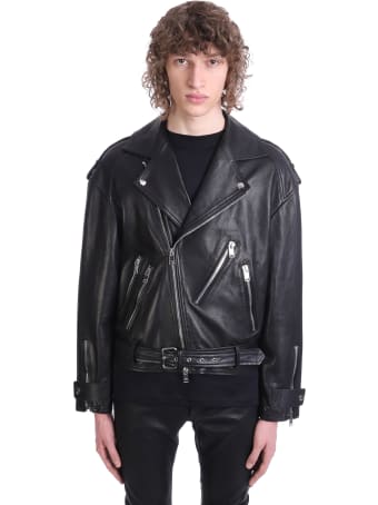 Jacob Lee Biker Jacket In Black Leather
