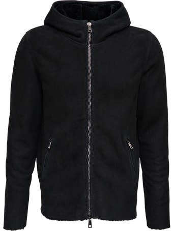 Giorgio Brato Black Leather Hooded Jacket