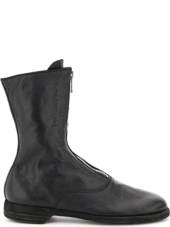 Guidi Front Zip Leather Ankle Boots