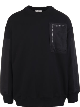 Givenchy Man Black Bimaterial Givenchy Sweatshirt