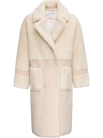 Vegancode Double-breasted Ivory Teddy Coat