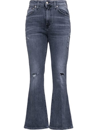 Mauro Grifoni Grey Denim Jeans With Flared Bottom