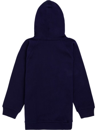 Gucci Blue Cotton Hoodie With Logo Print