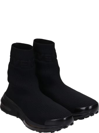 Givenchy Giv Log Sock Sneakers In Black Synthetic Fibers