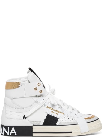 Dolce & Gabbana Custom 2zero Leather High Top Sneakers