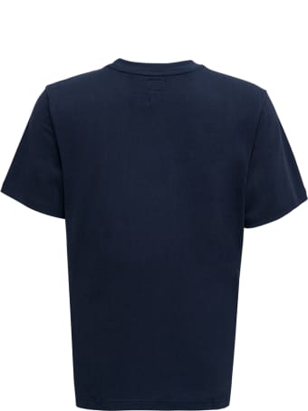 Evisu Blue Cotton T-shirt With Logo Print