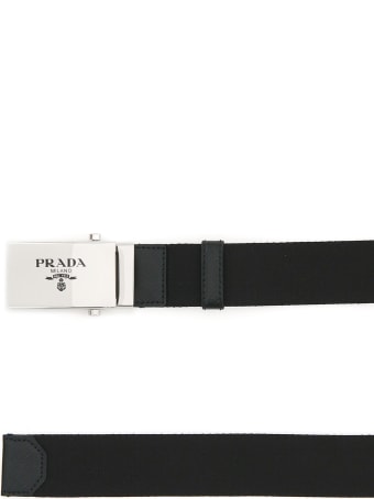 Prada Nylon Webbing Belt With Pouch