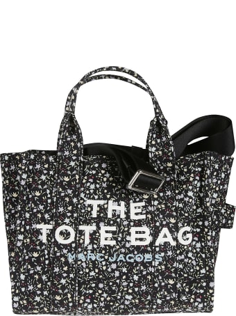 Marc Jacobs Logo Patched Floral Printed Shopper Bag