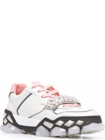 Jimmy Choo Diamond X Strap Leather Sneakers