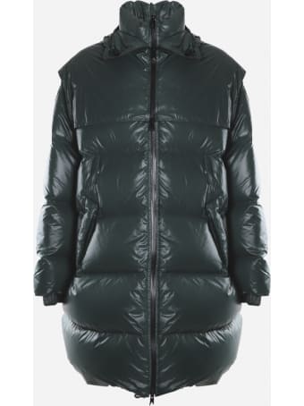 Bottega Veneta Long Oversized Down Jacket In Shiny Nylon