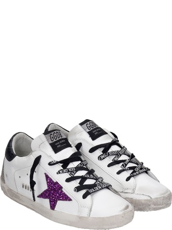 Golden Goose Superstar Sneakers In White Leather