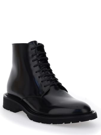 Saint Laurent Laced Boots In Smooth Leather