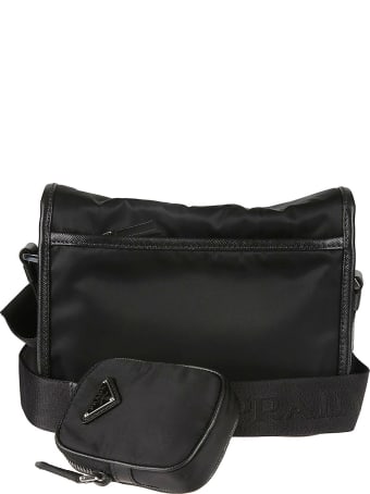 Prada Buckled Flap Logo Pouch Shoulder Bag