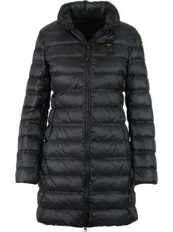 Blauer Trench Lungo Imbottito Raincoat