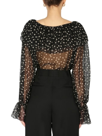 Saint Laurent Polka Dot Silk Shirt