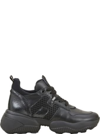 Hogan Black Leather Interaction Sneakers