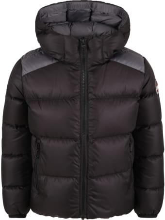 Colmar Black Jacket For Kids With Logo