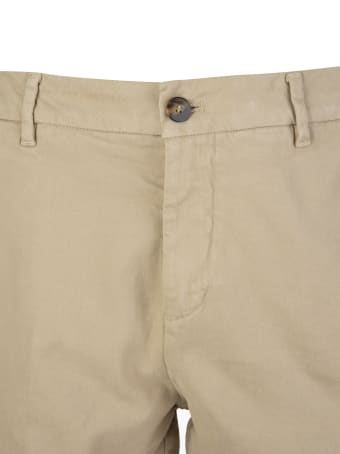 Cruna Marais Slim Fit Trousers In Beige Stretch Cotton Gabardine
