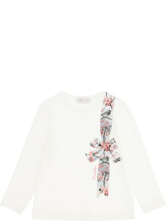 Monnalisa Jersey T-shirt With Bow Print
