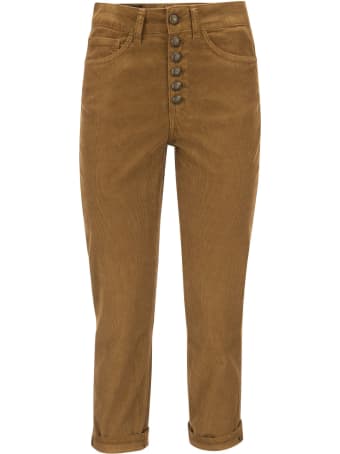 Dondup Koons - Multi-striped Velvet Trousers With Jewelled Buttons