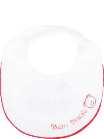 Little Bear White Bib For Baby Kids With Bear