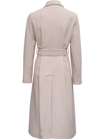 Jucca Long White Wool Blend Coat With Belt