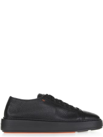 Santoni Sneaker In Black Leather