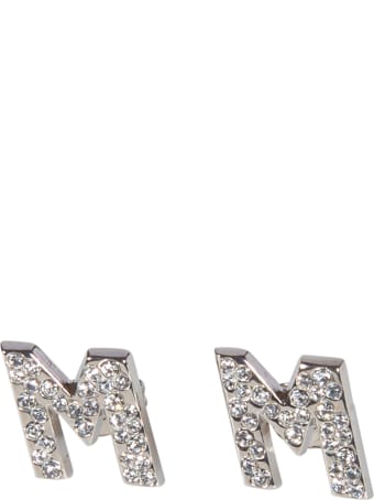 MSGM Crystal Logo Earrings