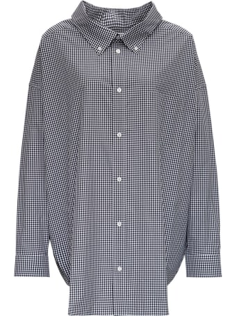 Balenciaga Vichy Cotton Poplin Shirt With Logo