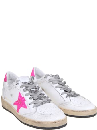 Golden Goose Ballstar Sneakers In White Leather